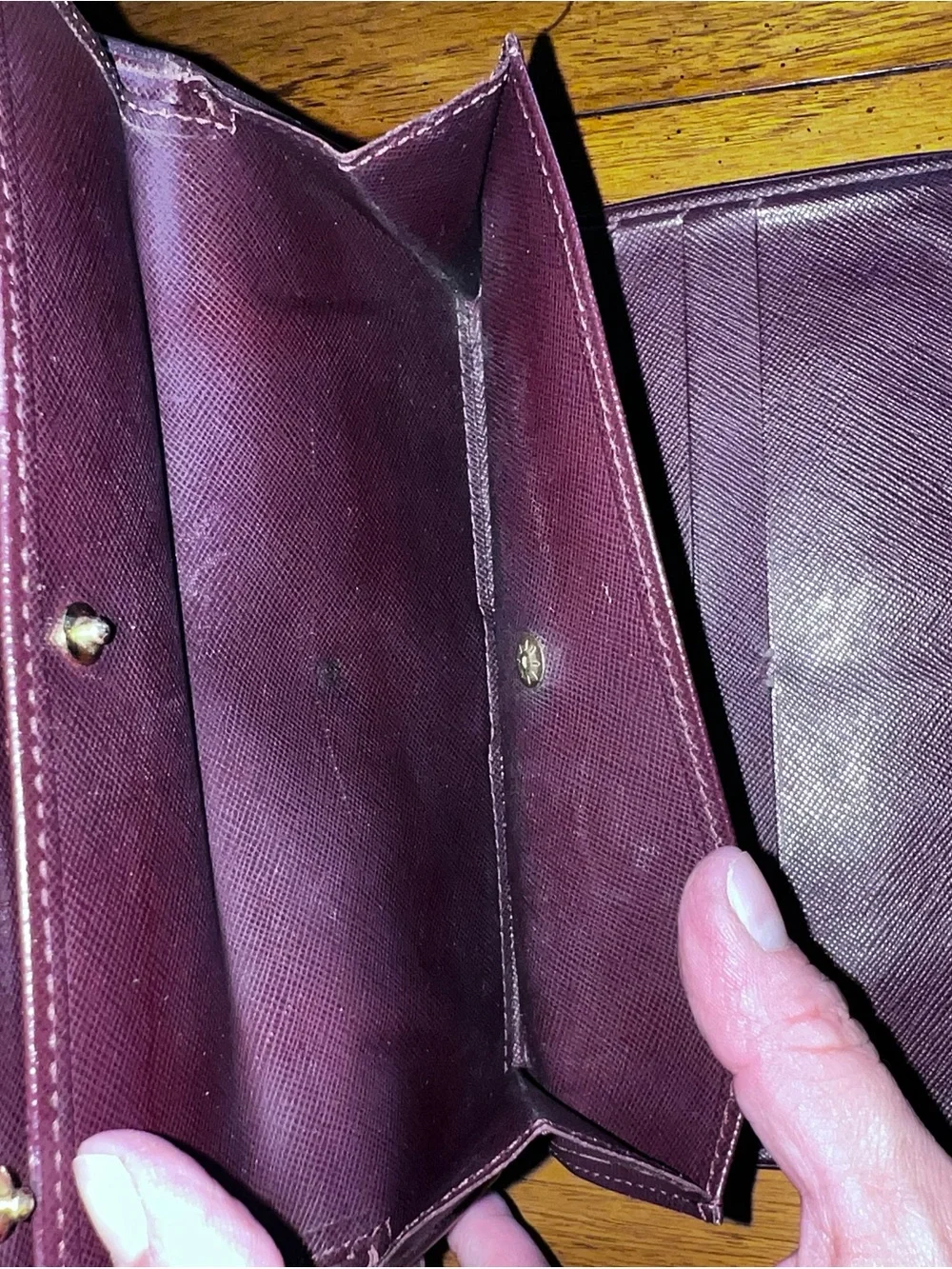 Louis Vuitton Mini Lin Monogram Canvas Snap Clutch Wallet - Cherry and Cream